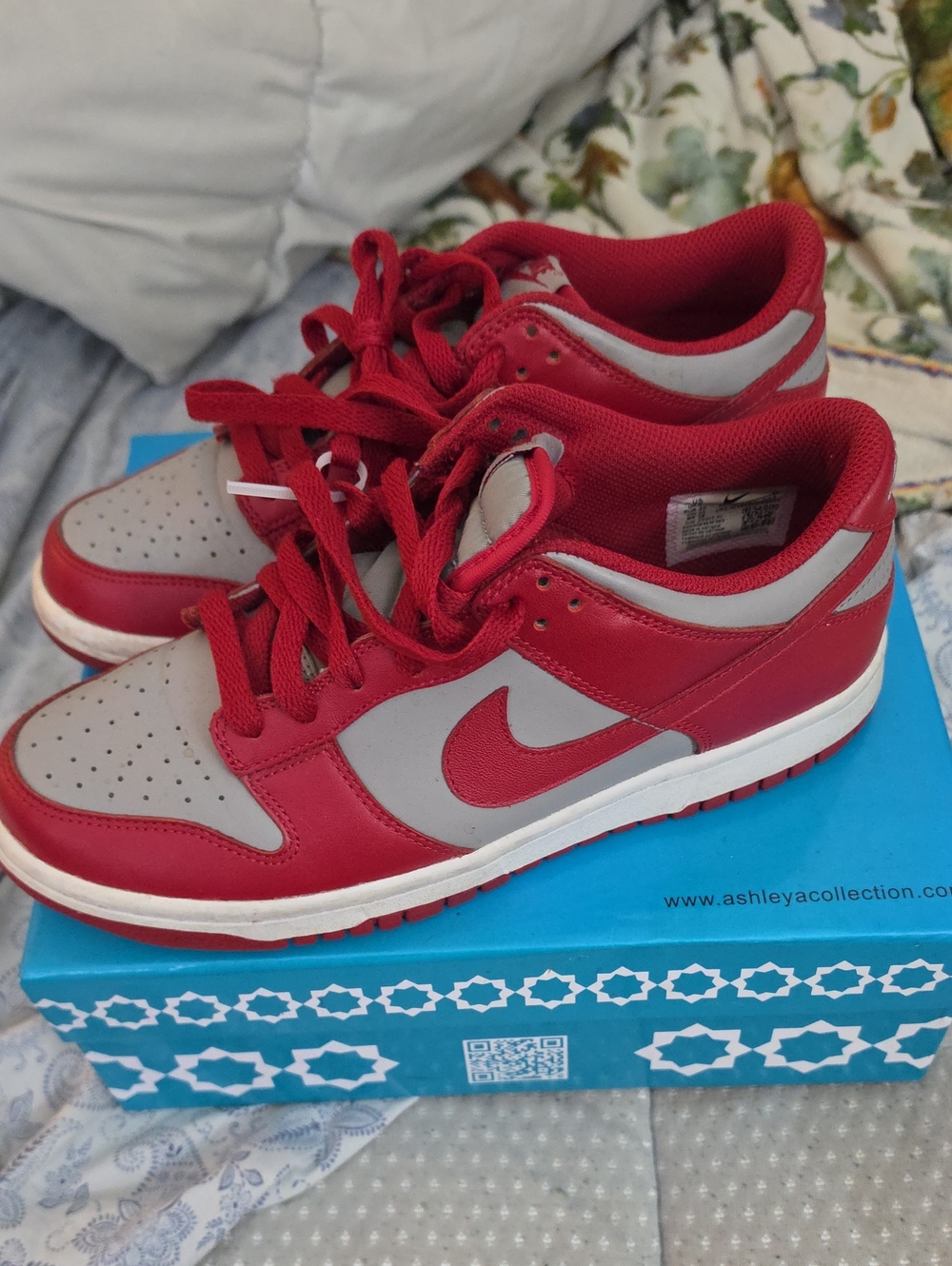 Nike Red and Gray Low-Top Sneakers
